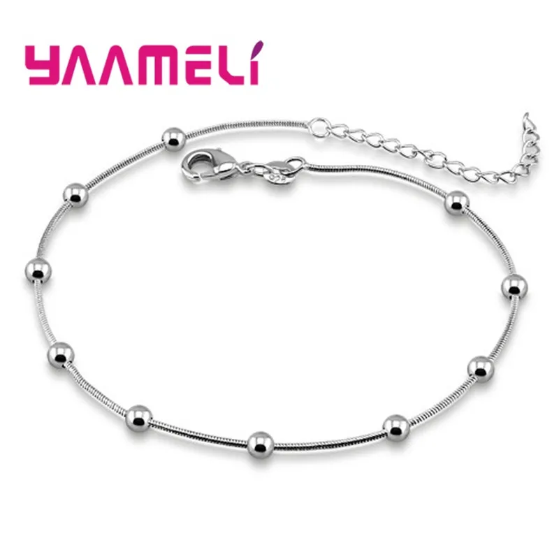 Trendy Women Foot Chains Adjustable Mujer Charm 925 Sterling Silver Anklets Bohemia Jewelry Summer Holiday Design thumbnail 2