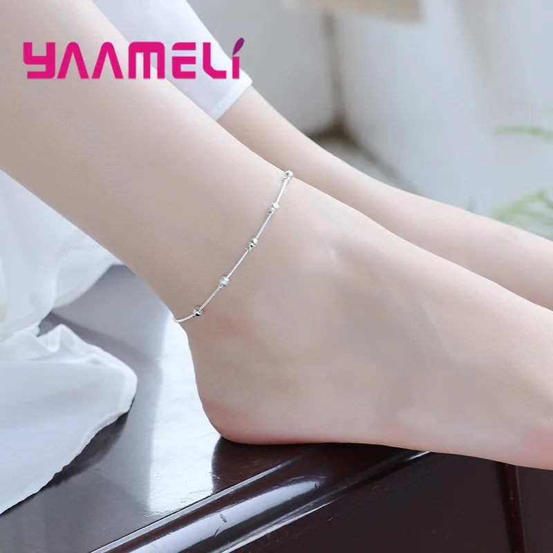 Trendy Women Foot Chains Adjustable Mujer Charm 925 Sterling Silver Anklets Bohemia Jewelry Summer Holiday Design thumbnail 6