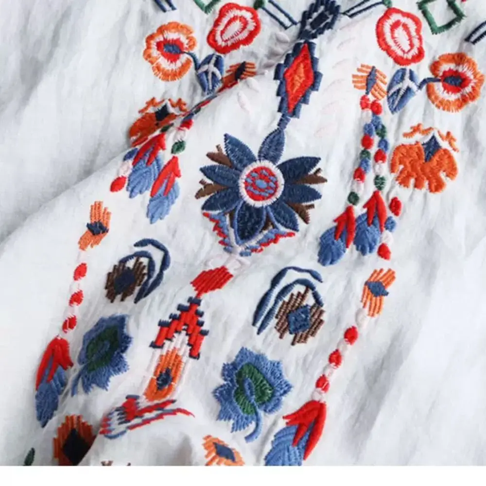 Embroidery Cotton Women Shirt Summer & Spring Blouse Tops Clothes for Women Clothing thumbnail 5