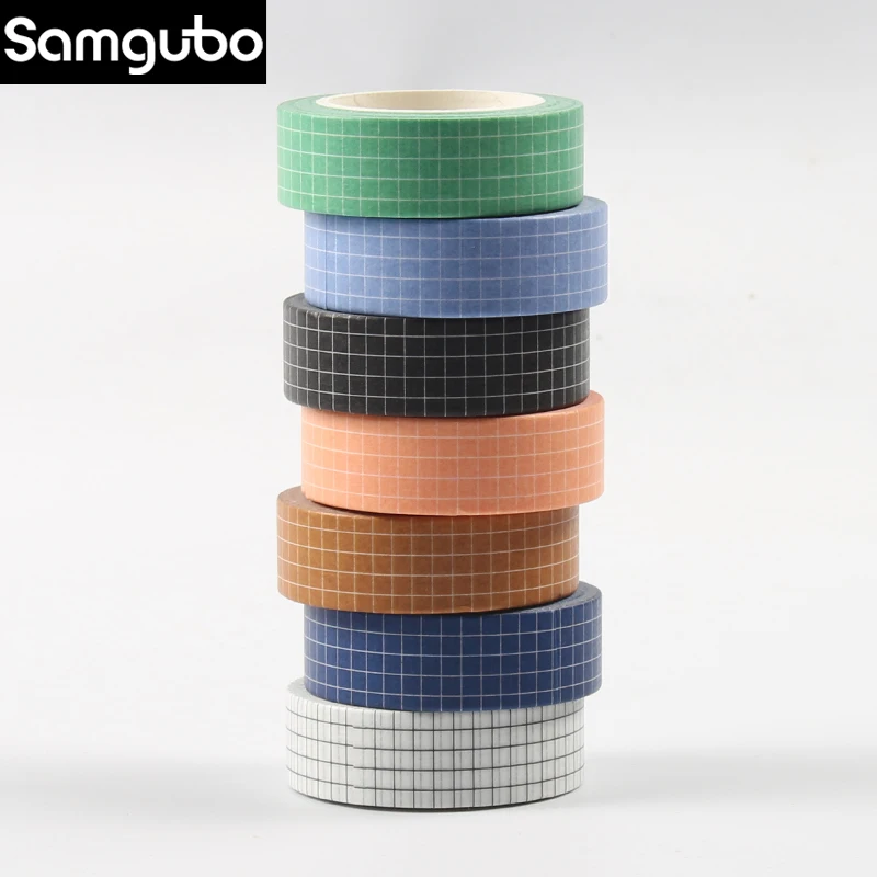 10M Pure Color Grid  Washi Tape Set Masking Tape Journaling Supplies Washy Tape Organizer Washitape Stationery Sticker Scrapbook thumbnail 6