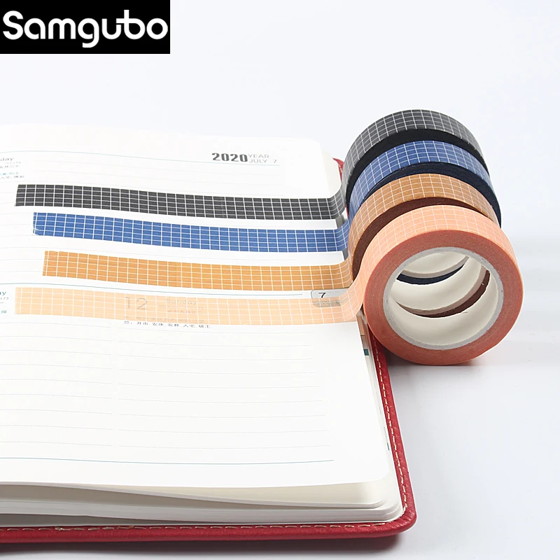 10M Pure Color Grid  Washi Tape Set Masking Tape Journaling Supplies Washy Tape Organizer Washitape Stationery Sticker Scrapbook thumbnail 5