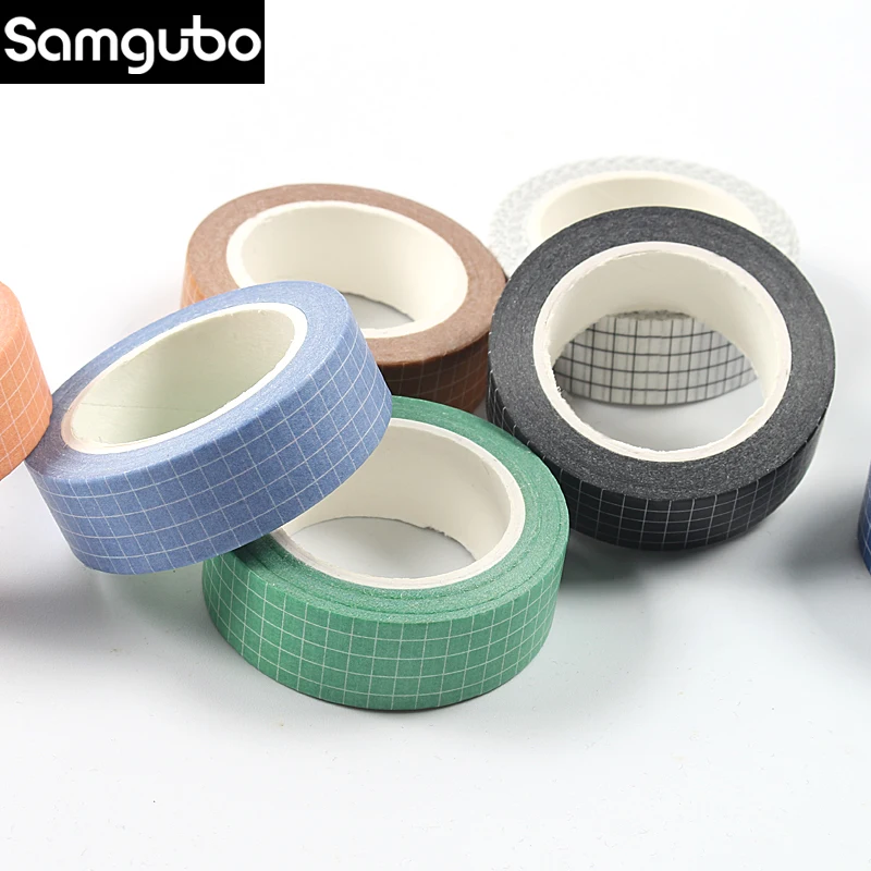 10M Pure Color Grid  Washi Tape Set Masking Tape Journaling Supplies Washy Tape Organizer Washitape Stationery Sticker Scrapbook thumbnail 3