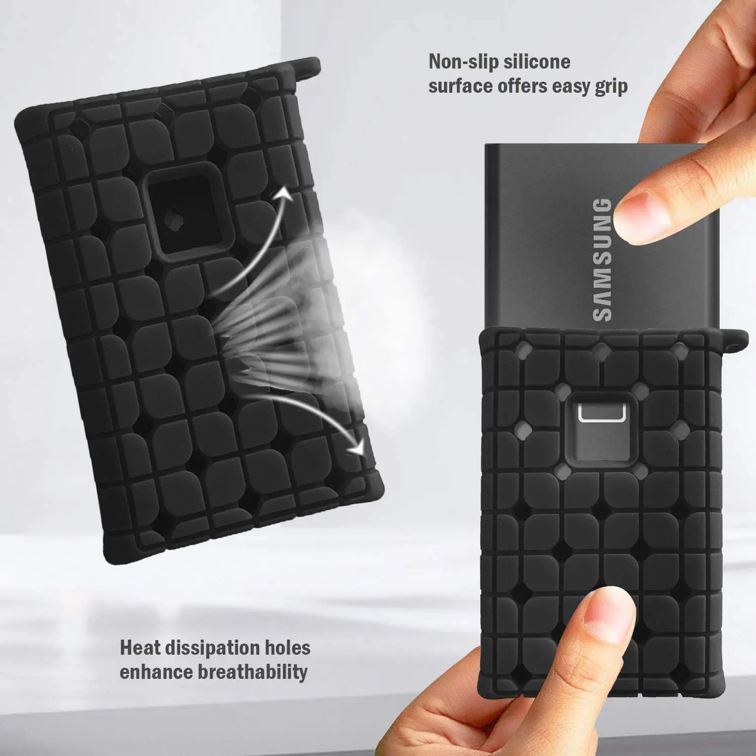 Newest Portable Double Protective Carrying Case Cover for Samsung T7/T7 Touch/T7 Shield/T9 500GB 1TB 2TB SSD Solid State Drive thumbnail 5