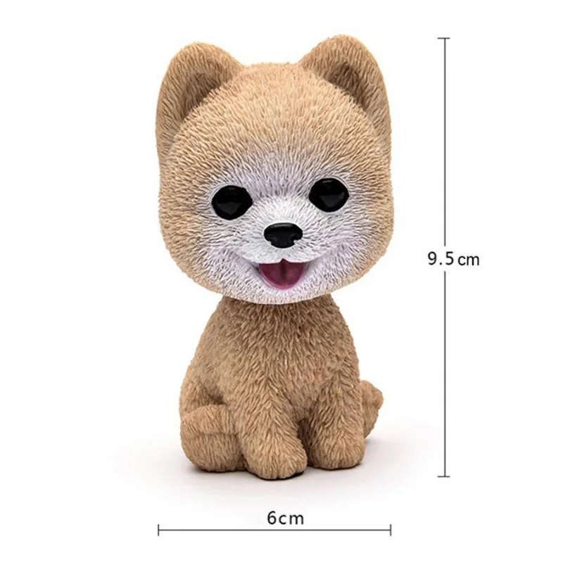 9cm Husky Teddy Pomeranian Car Shake Head Dog Ornaments Cute Nodding Decoration Gift For Car Interior Home Room Auto Accessories thumbnail 6