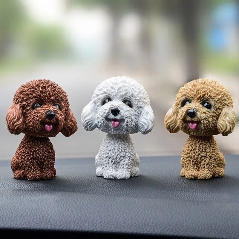 9cm Husky Teddy Pomeranian Car Shake Head Dog Ornaments Cute Nodding Decoration Gift For Car Interior Home Room Auto Accessories thumbnail 4