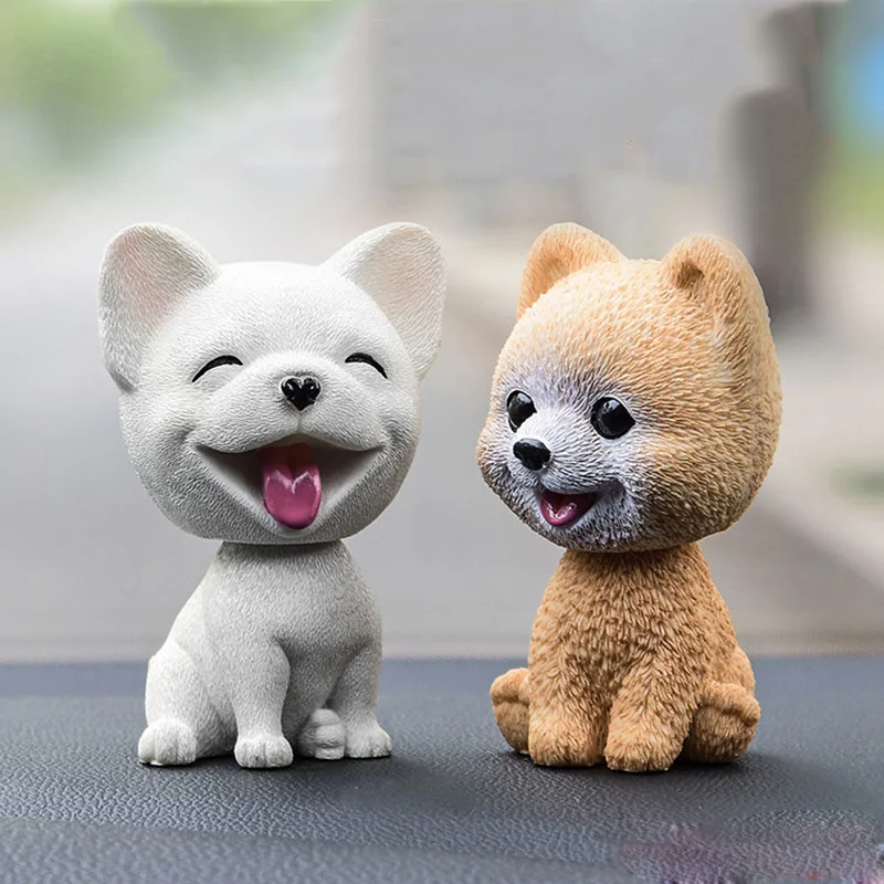 9cm Husky Teddy Pomeranian Car Shake Head Dog Ornaments Cute Nodding Decoration Gift For Car Interior Home Room Auto Accessories thumbnail 3