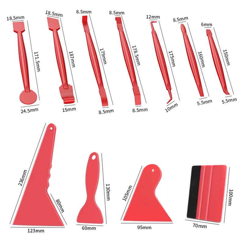 7/13pcs Car Vinyl Film Wrapping Tools Car Sticker Film Scraper Kit Auto Felt Squeegee Scraper Set Knife Decal Plaste Accessories thumbnail 2