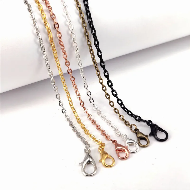 10pcs/lot Rhodium Antique Bronze Color 2x3mm Flat Cable Link Necklace Chain 50cm Length Fit DIY Necklace Jewelry Making Findings thumbnail 5
