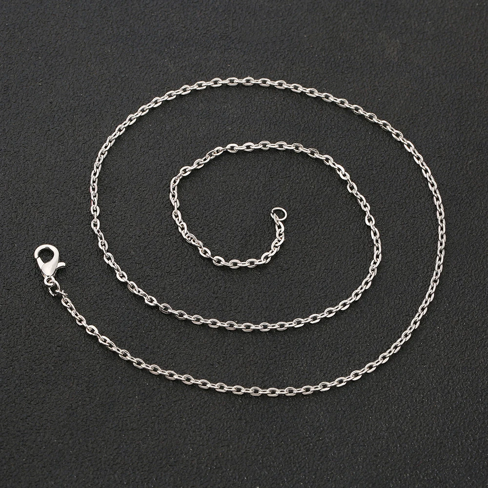10pcs/lot Rhodium Antique Bronze Color 2x3mm Flat Cable Link Necklace Chain 50cm Length Fit DIY Necklace Jewelry Making Findings thumbnail 3