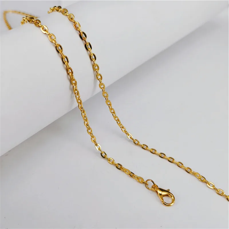 10pcs/lot Rhodium Antique Bronze Color 2x3mm Flat Cable Link Necklace Chain 50cm Length Fit DIY Necklace Jewelry Making Findings thumbnail 6