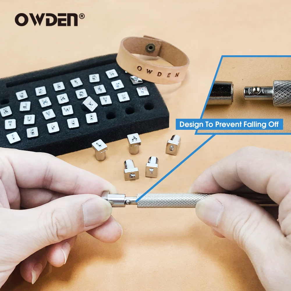 OWDEN 37Pcs 1/8" Leathercraft Alphabet Number Stamping Tool Set Metal Leather Seal Engraving Printing Mold Engraving Stamps thumbnail 2