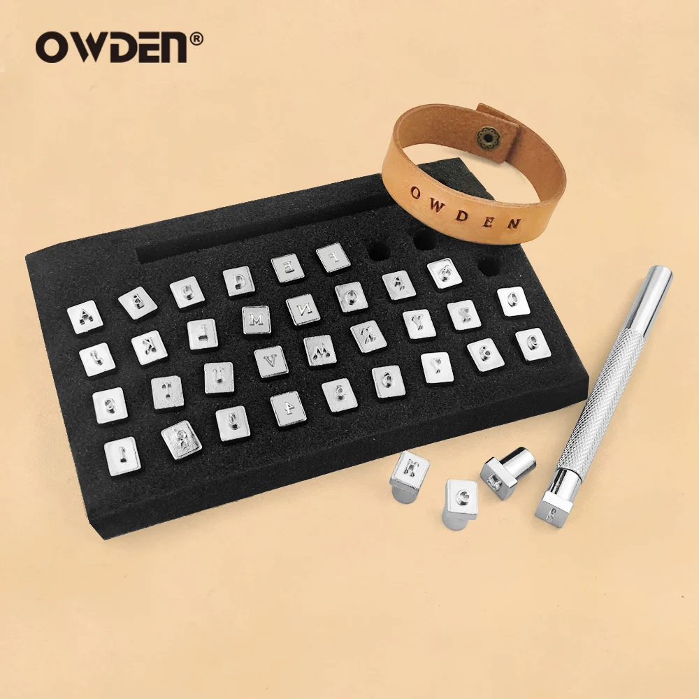 OWDEN 37Pcs 1/8" Leathercraft Alphabet Number Stamping Tool Set Metal Leather Seal Engraving Printing Mold Engraving Stamps thumbnail 5