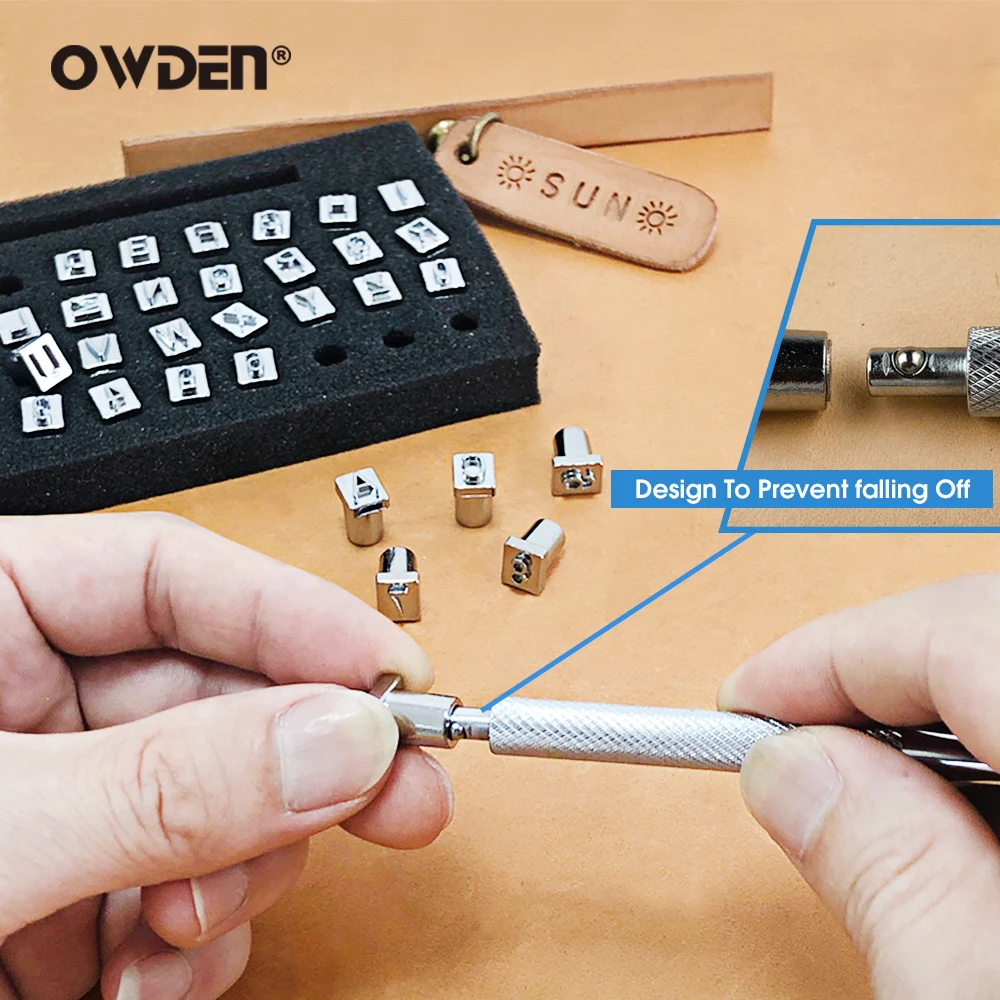 OWDEN 37Pcs 1/4" Number And Letter Leather Stamping Set 6.5mm Leathercraft Tool DIY Stamp Punch Set thumbnail 3