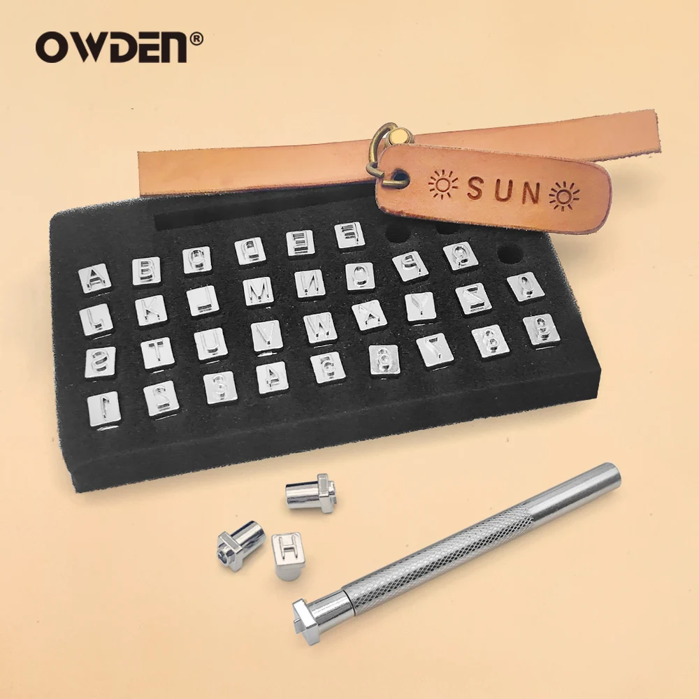 OWDEN 37Pcs 1/4" Number And Letter Leather Stamping Set 6.5mm Leathercraft Tool DIY Stamp Punch Set thumbnail 5