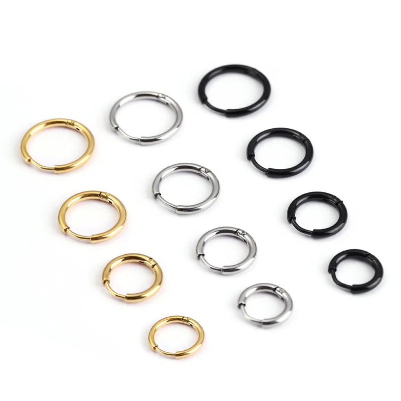 1 pair Women/Man Stainless Steel Small Hoops Earring Piercing Ear Cartilage Tragus Simple Thin Circle Anti-allergic Ear Buckle thumbnail 2