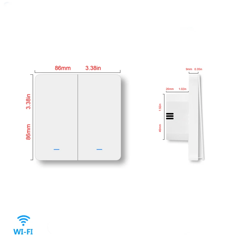 Smart Switch WiFi Push Button Wall Light Switches EU AC 90v 250v No Neutral Tuya Wireless Control Alexa Google Home Compatible thumbnail 6