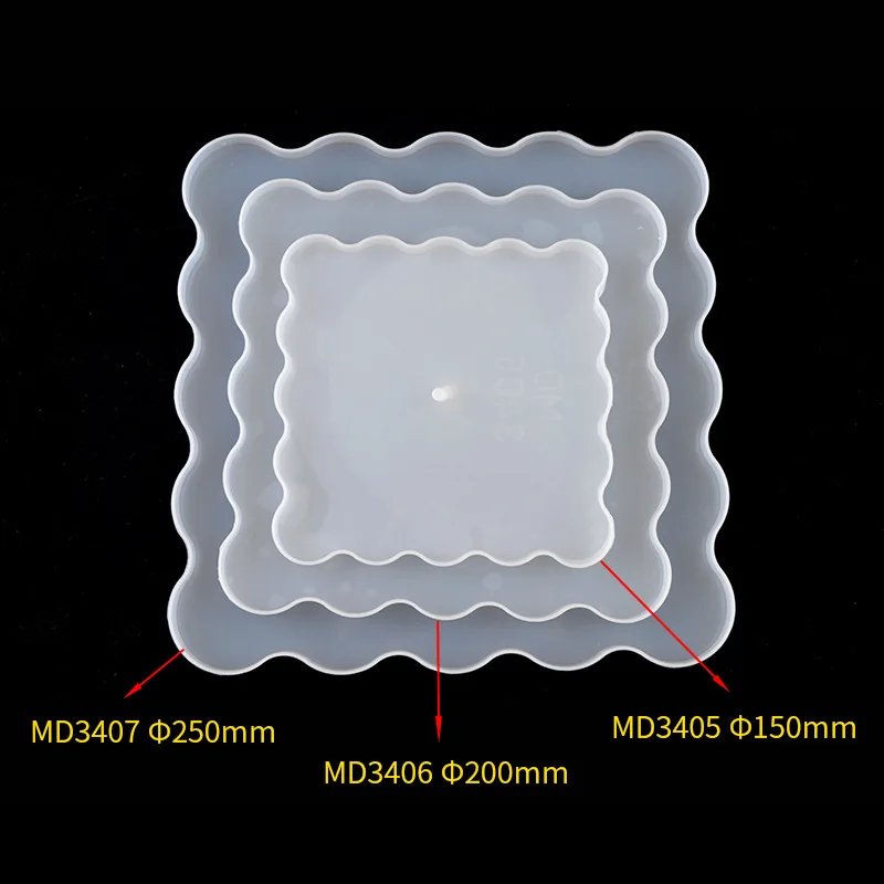 DIY Crystal Silicone Mold Three-layer Fruit Plate Tea Plate Disc Epoxy Resin Molds Cup Pad Mould For Resin Art Home Decoration thumbnail 5
