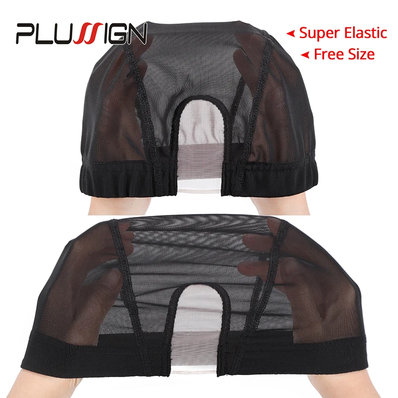 Plussign Wig Caps For Making Wigs 1Pcs U Part Ventilated Wig Cap With 2Pcs Hair/WIG Combs Mesh Dome Cap Small Medium Large Size thumbnail 2