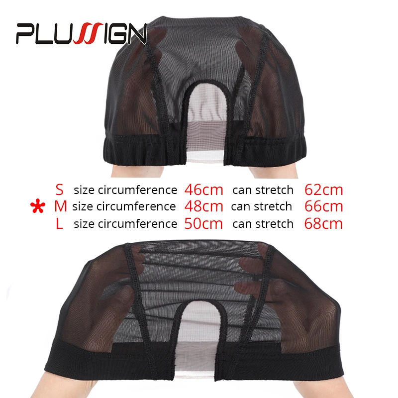 Plussign Wig Caps For Making Wigs 1Pcs U Part Ventilated Wig Cap With 2Pcs Hair/WIG Combs Mesh Dome Cap Small Medium Large Size thumbnail 5