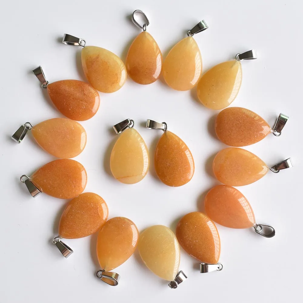 Wholesale 50pcs/lot 2020 trendy hot sell natural stone water drop shape pendants charms for Necklaces making Free shipping thumbnail 4