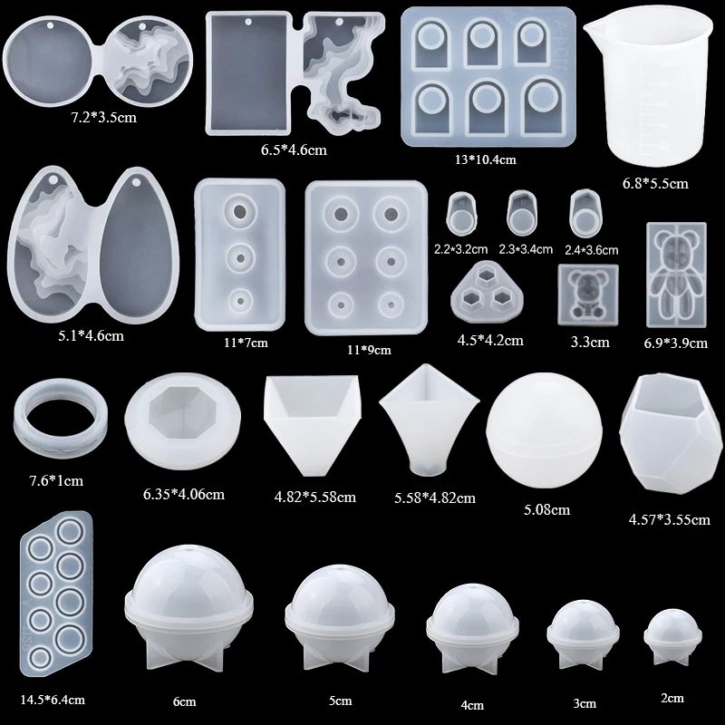 16 Styles Epoxy Casting Molds Set Silicone UV Casting Tools Kits Resin Casting Molds For Jewelry Making DIY Earring Findings thumbnail 3