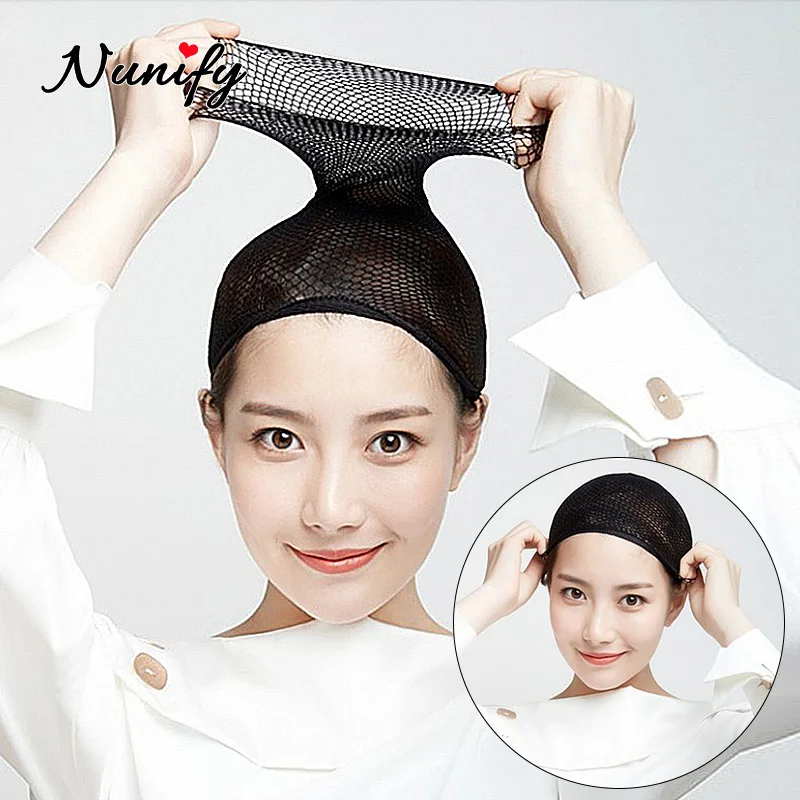 Nunify 2 Pieces/Pack Wig Cap Hair Mesh Wig Hair Nets Wig Liner Hairnets Snood Glueless Dome Wig Cap Stretchable Elastic Hair Net thumbnail 5