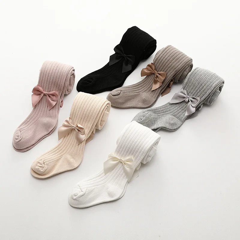 Cotton Tights for Girls Cute Bowknot Pink Pantyhose Children Summer Breathable Baby Girl Tights Kid Black Stockings for 0-9year thumbnail 6