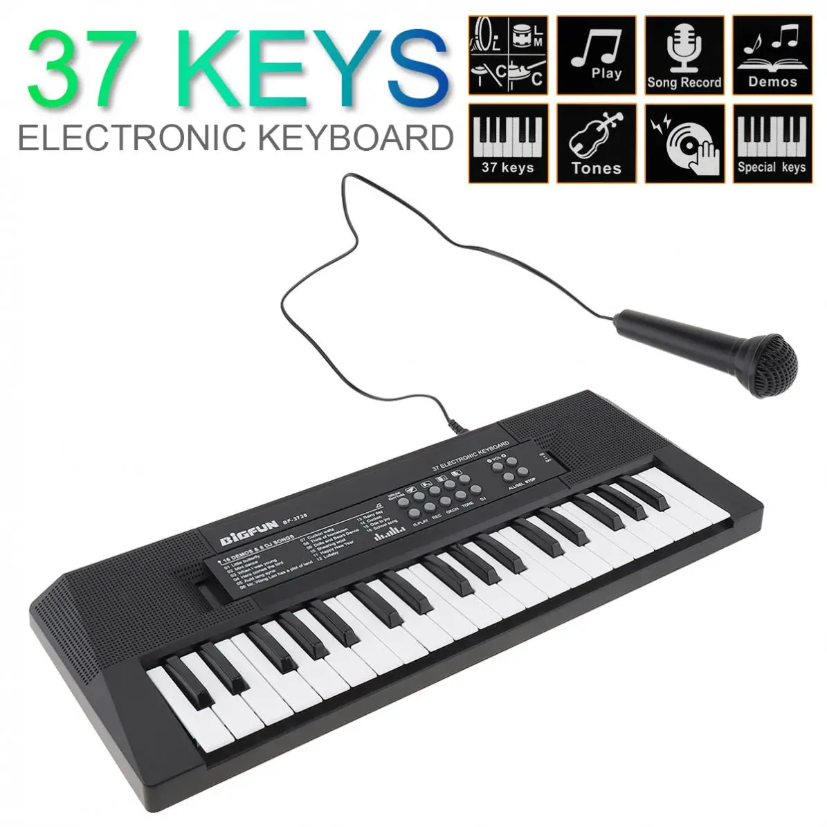 37 Keys Electronic Organ Digital ABS Keyboard Piano Musical Instrument KidsToy with Microphone electric piano for kids children thumbnail 5