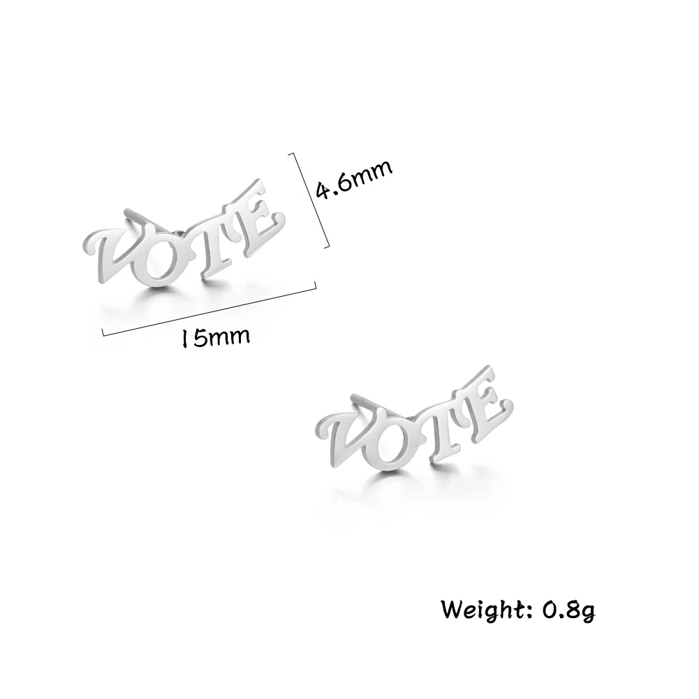 Sipuris Custom Name Logo Stud Earrings Stainless Steel Personalized Initial Nameplate Fashion Jewelry For Women Weddings Gifts thumbnail 6