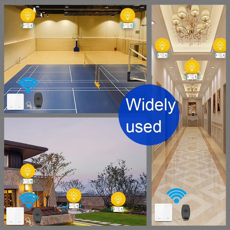 433Mhz Smart Light Switch LED Push Button Switch Universal Wireless Remote Control AC90~250V 10A 1CH Relay controller for Lamp thumbnail 4