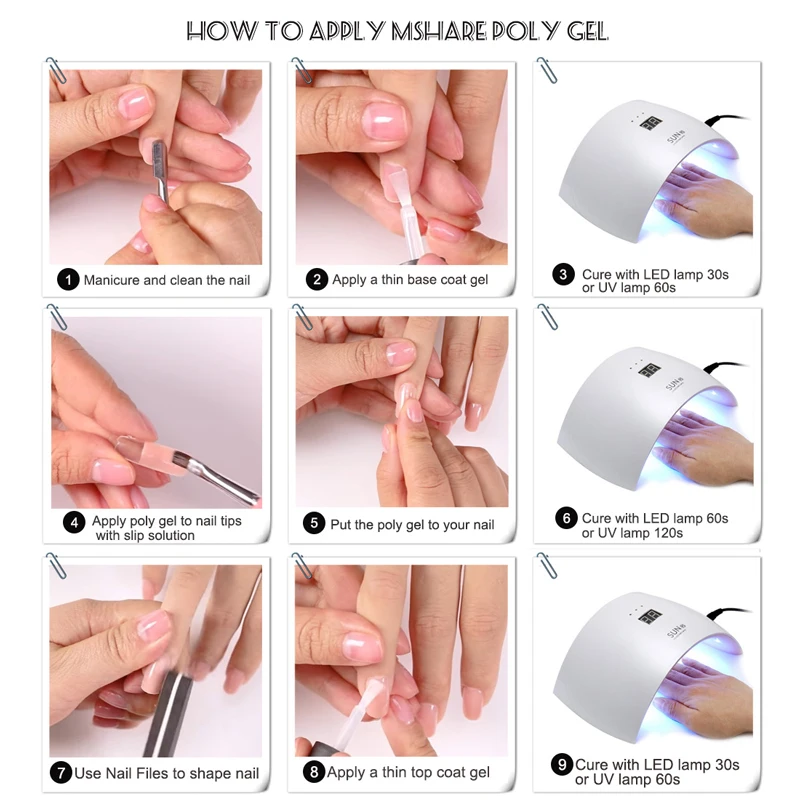 MSHARE Poly Nail Extension Gel TPO Hema Free Milky White Nails 60g Nail Extension Camouflage Quick Building Finger 60ml thumbnail 6