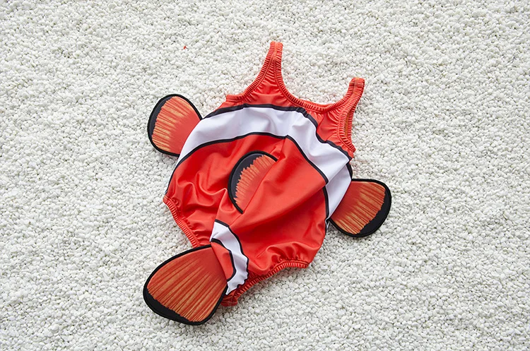 Swimsuit Children One Piece Suit Beachwear Boy Cute Clown Fish Swimwear Girl Cartoon Pattern Swimming Suit  Baby Bathing Suit thumbnail 5