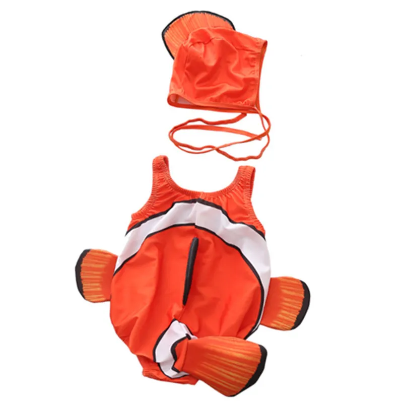 Swimsuit Children One Piece Suit Beachwear Boy Cute Clown Fish Swimwear Girl Cartoon Pattern Swimming Suit  Baby Bathing Suit thumbnail 2
