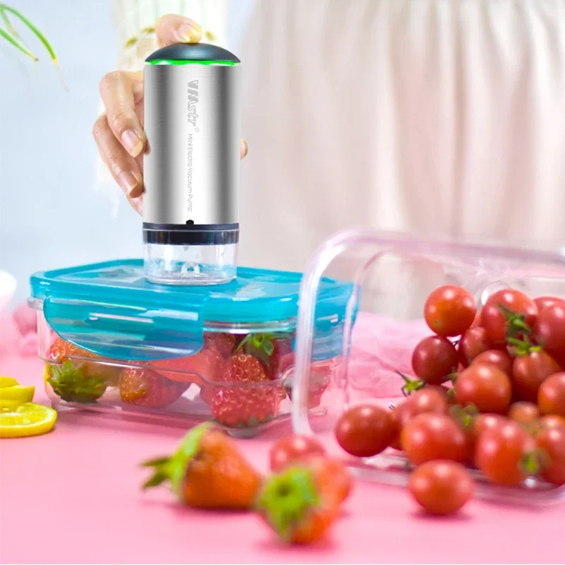 Reusable Vacuum Food Storage Bag Food Vacuum Sealer Sous Vide Bags USB Rechargeable Handheld Vacuum Air Pump Kitchen Gadget thumbnail 2