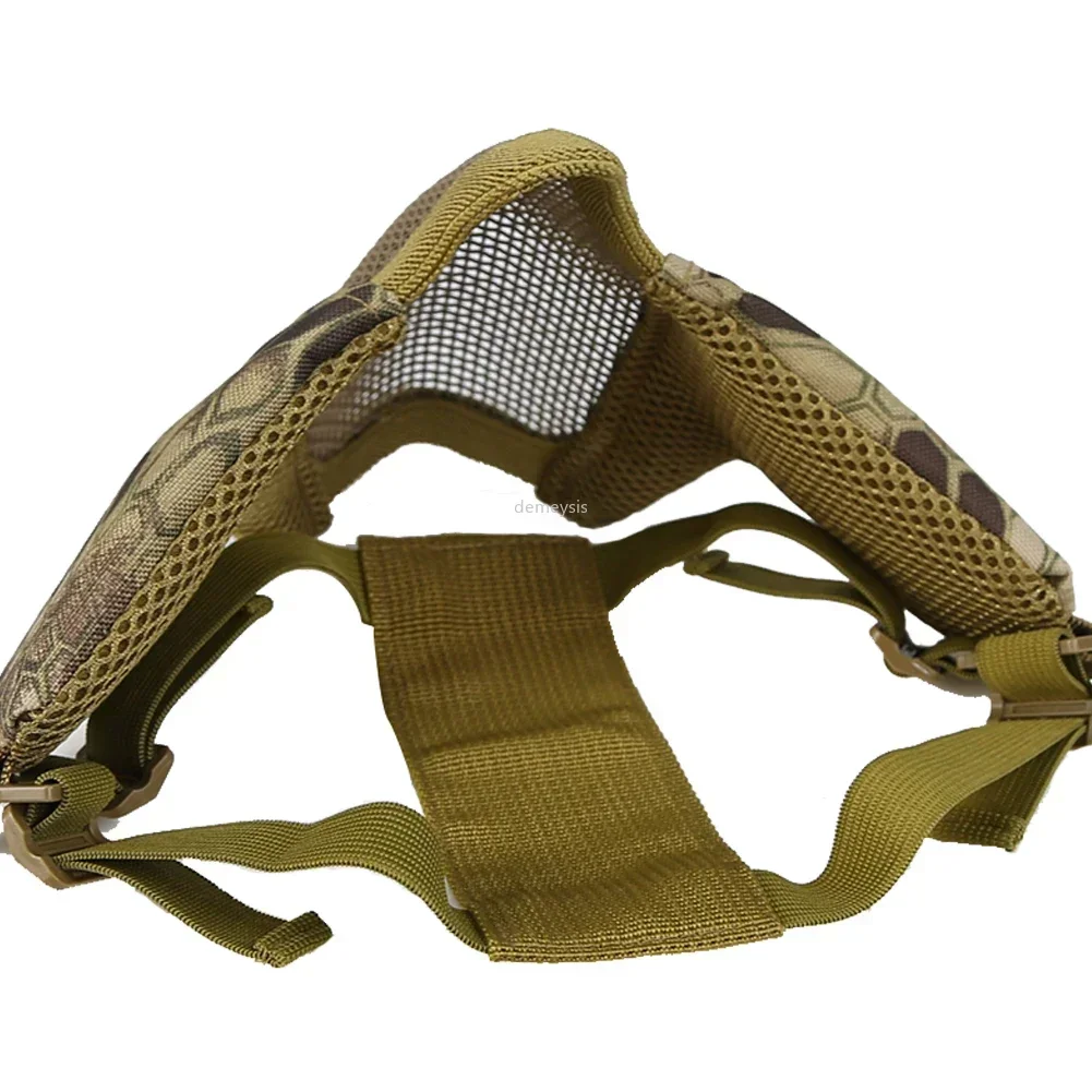 Airsoft Face Mask Breathable Low-carbon Steel Mesh Protective Shooting Paintball Mask CS Wargame Tactical Half Face Mask thumbnail 4