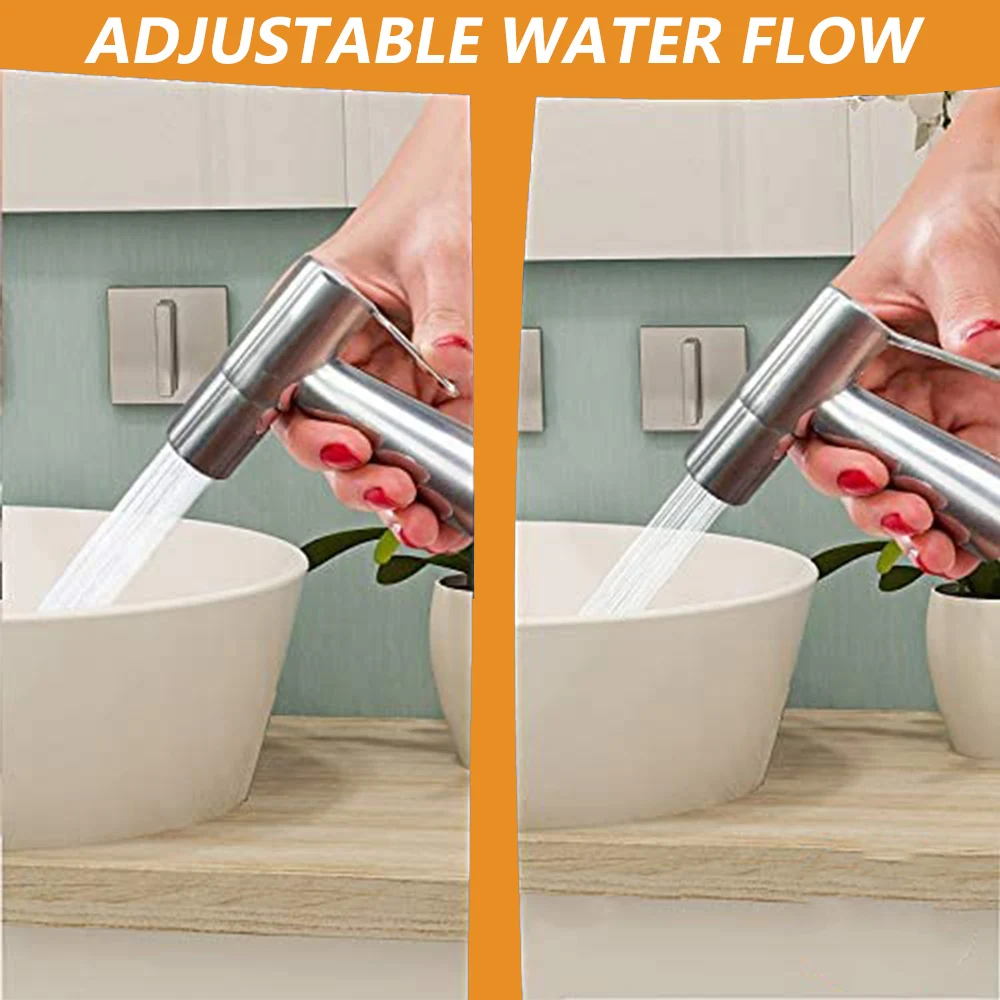 Handheld Toilet Bidet Sprayer Set Kit Stainless Steel Hand Bidet faucet for Bathroom Hand Sprayer Shower Head Self Cleaning thumbnail 5