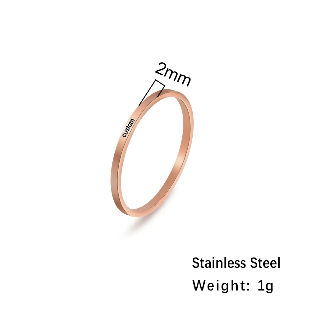 2mm Rose gold color