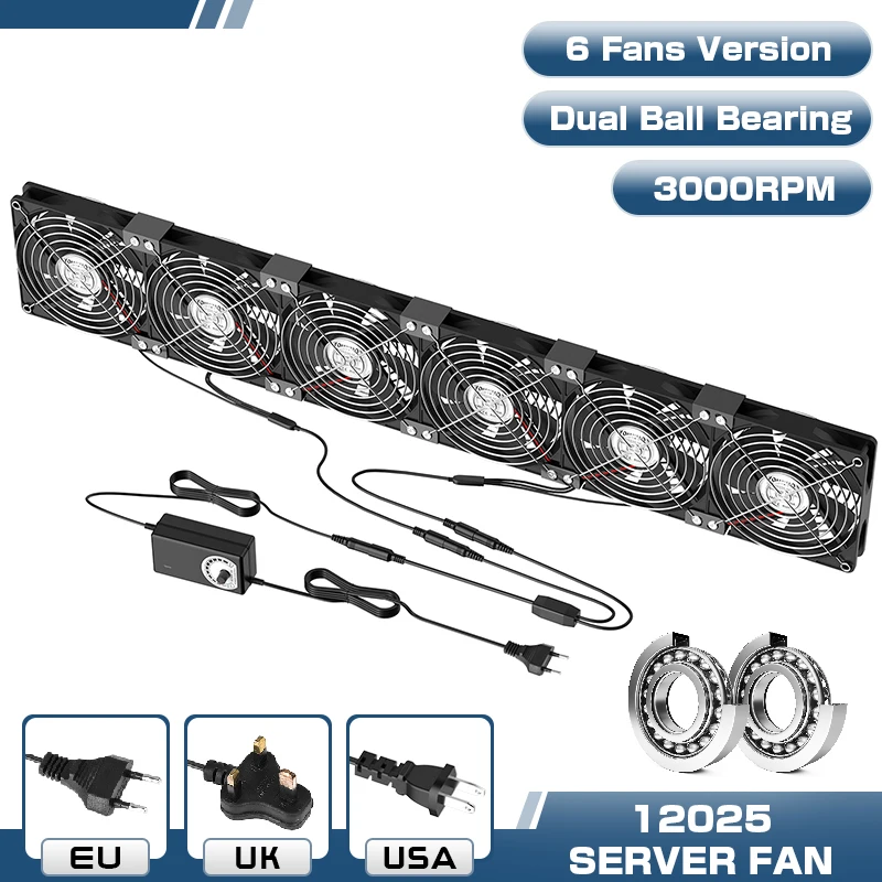 6 Fans Dual Ball
