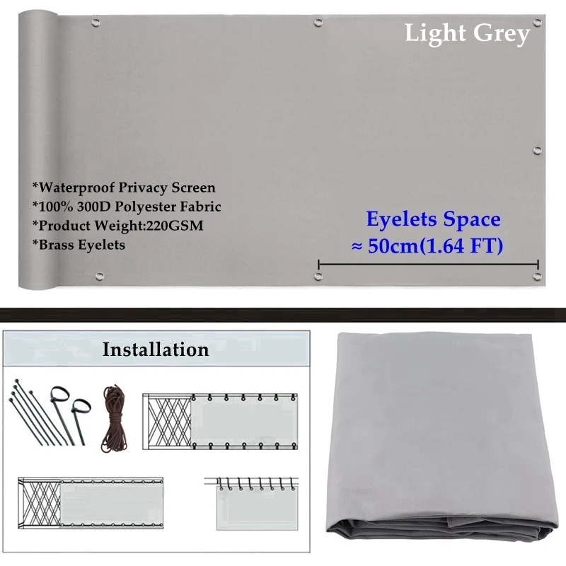 Grey 50cm Eyelets