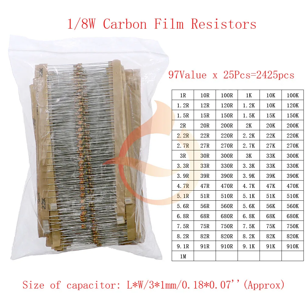 0.125W x 2425pcs