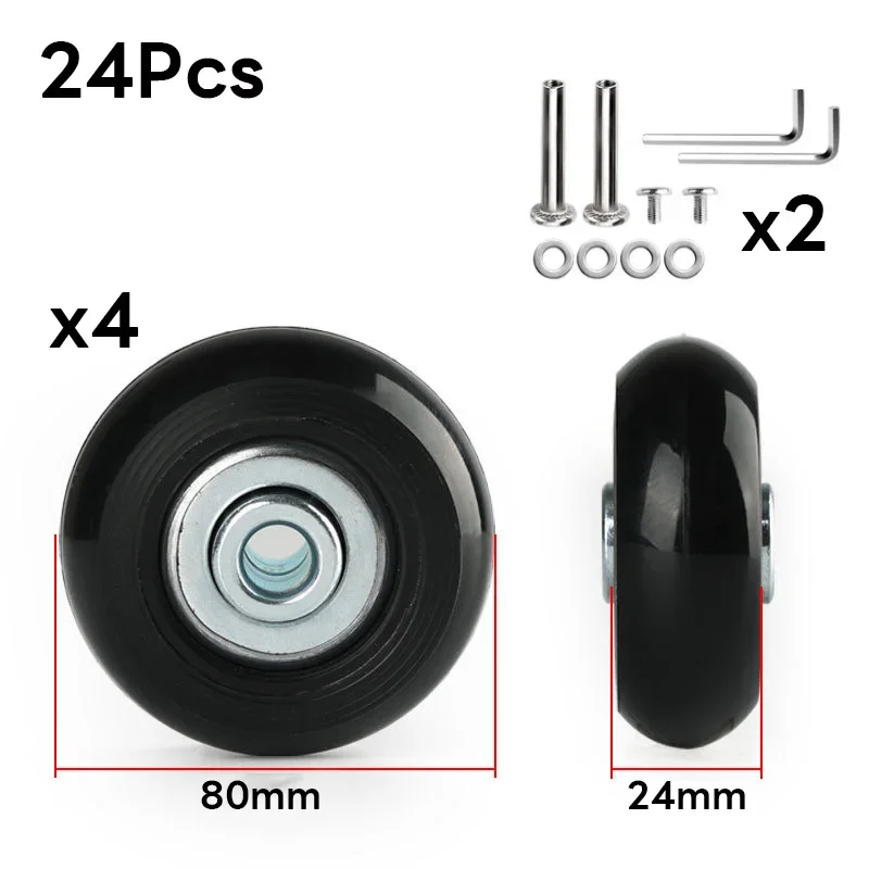 80mm-24mm-4 Wheels