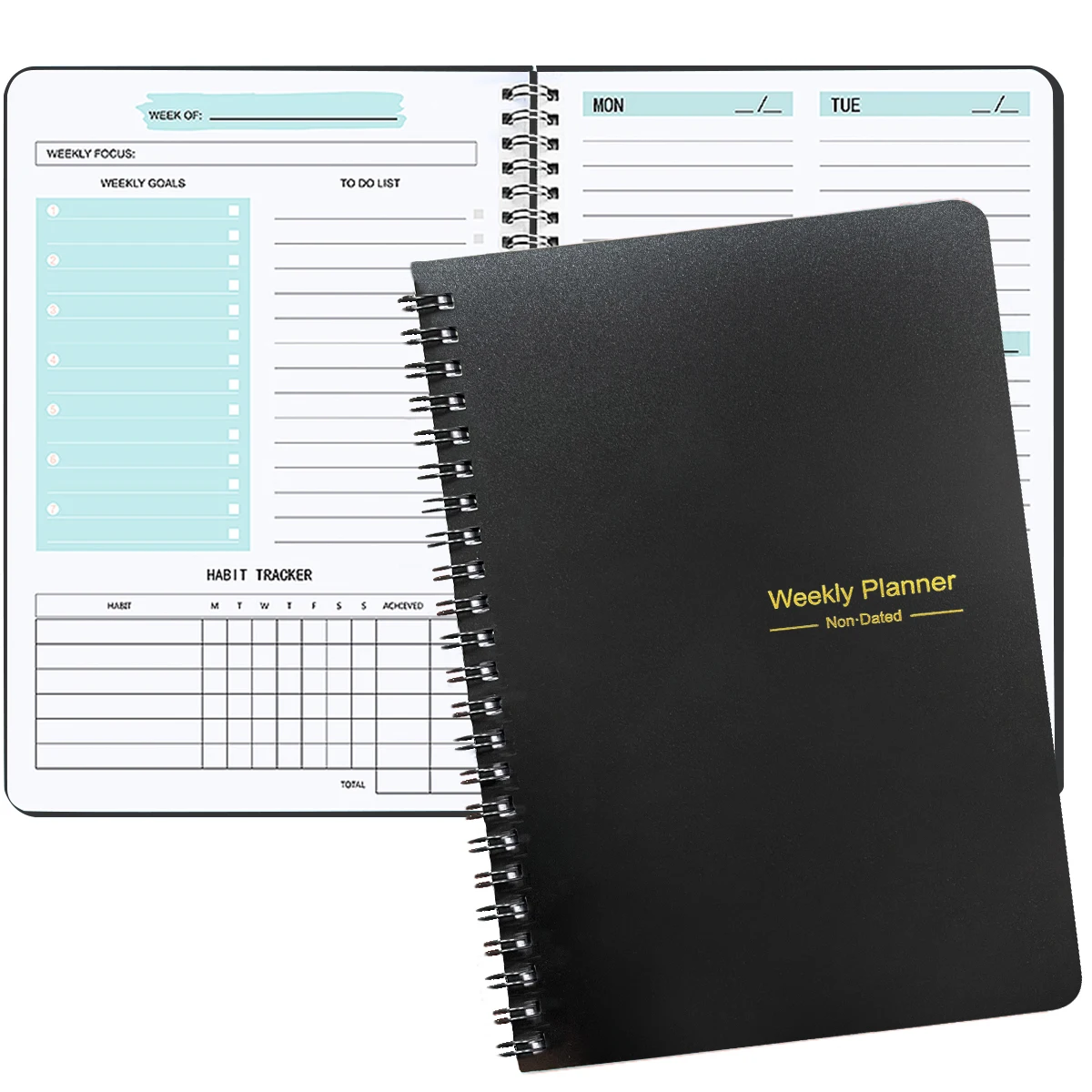 Black Weekly Planner
