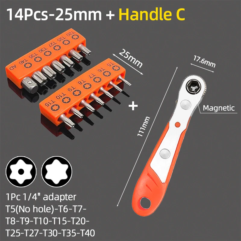 14Pcs and Handle C