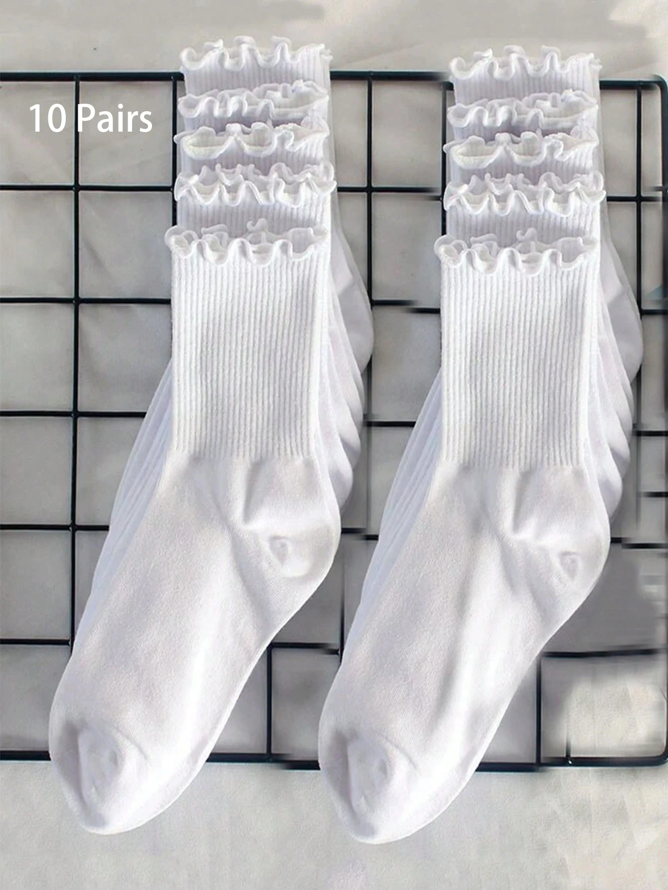 10 Pairs White