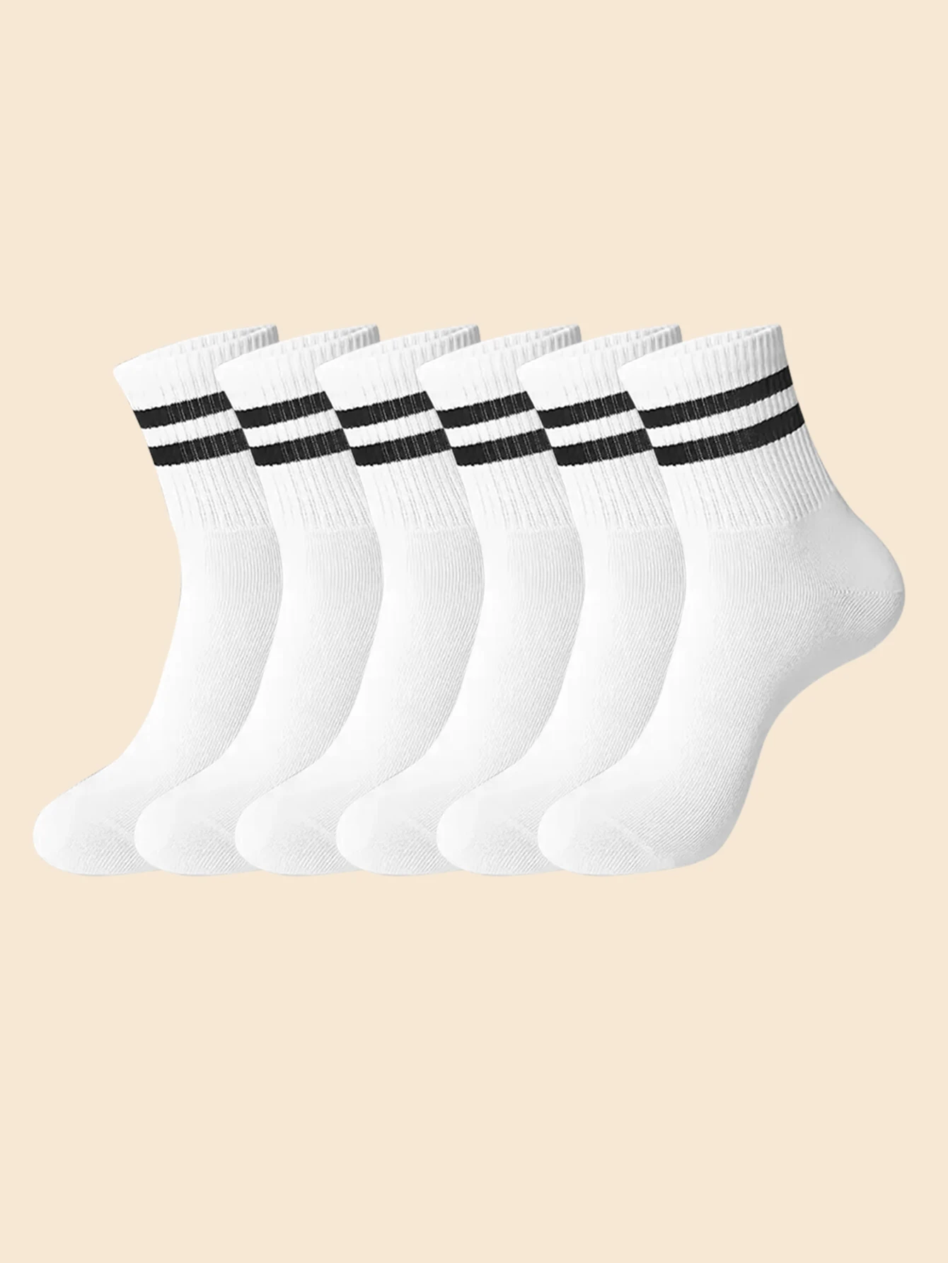 6 Pairs White