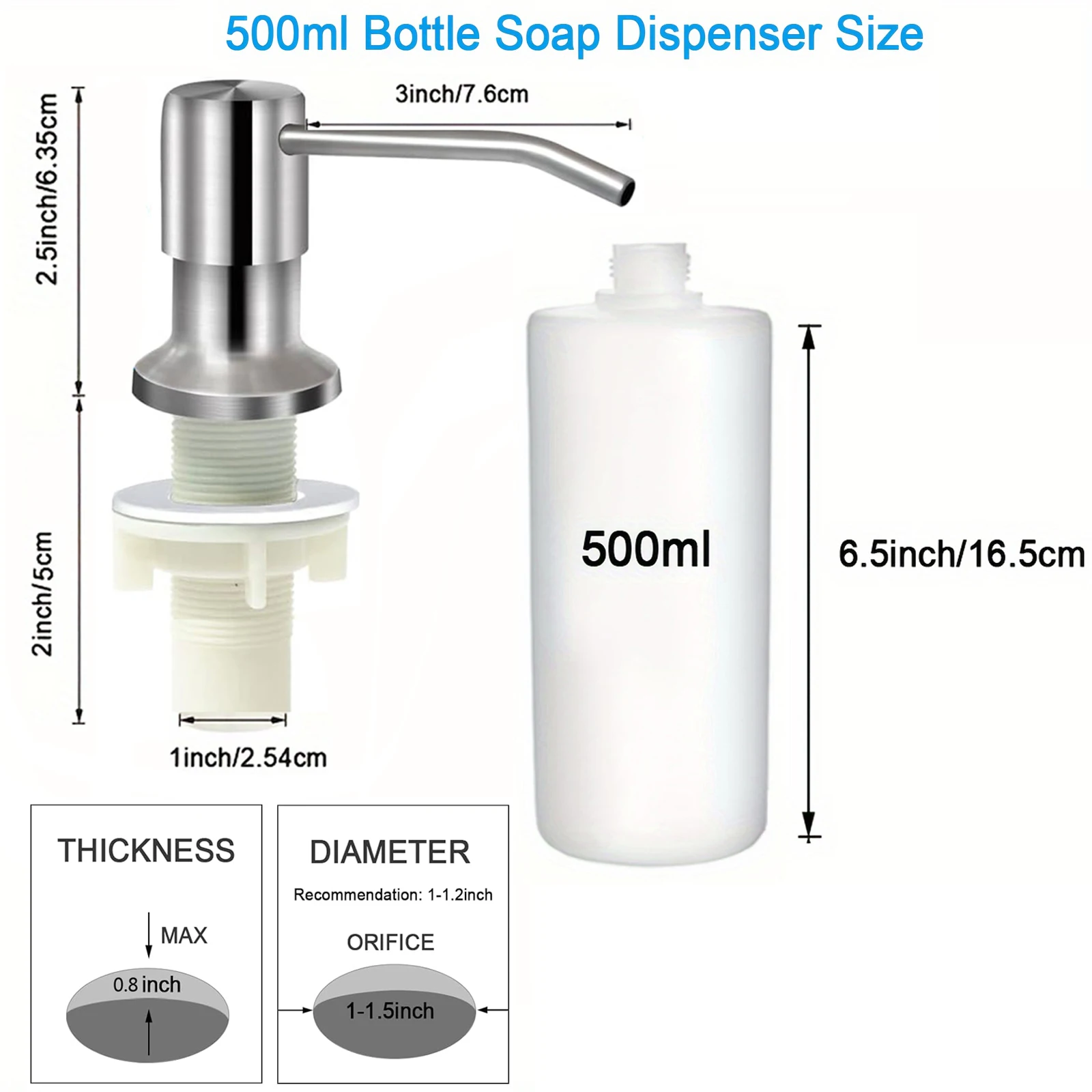 Brushed silver 500ml