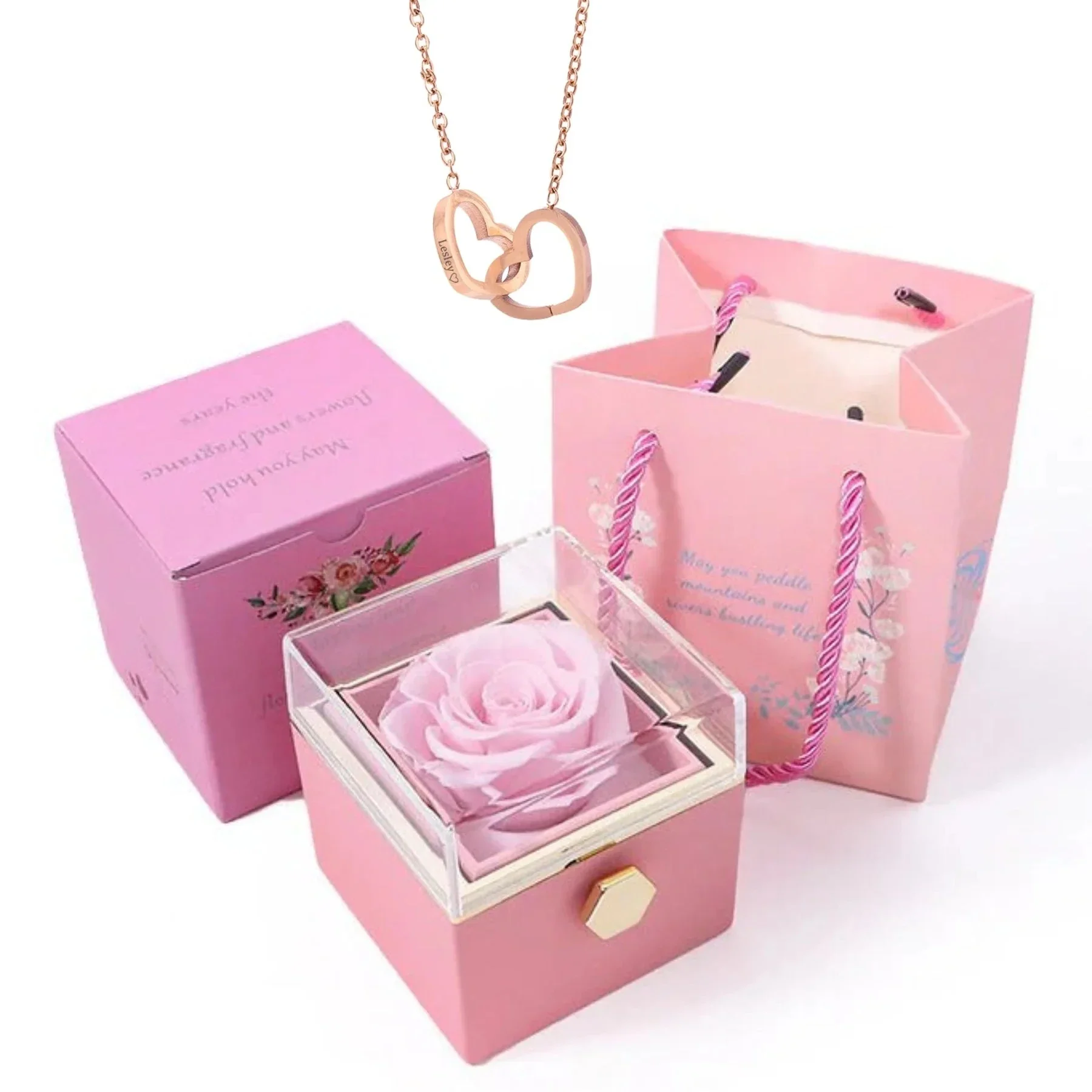 Rose gold rose box