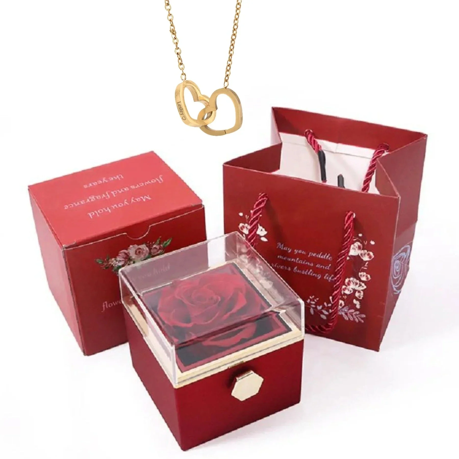 Gold color rose box