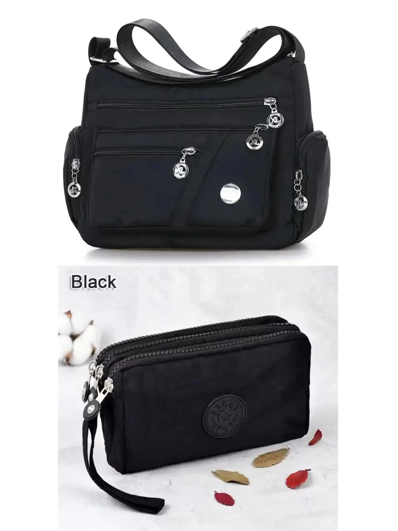 2Pcs Set Black