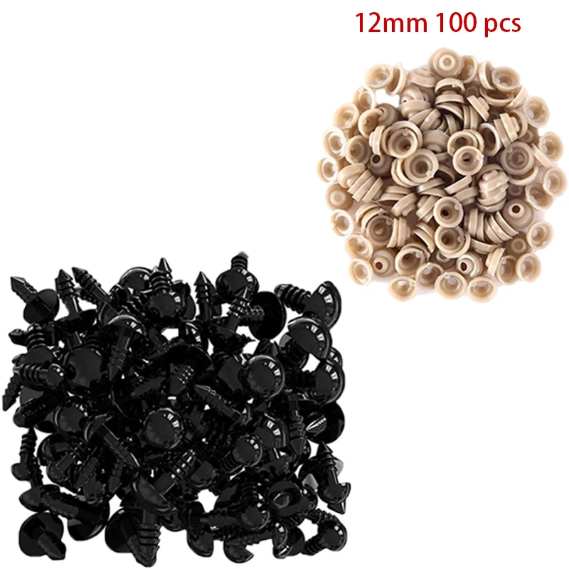 12mm black 100pcs